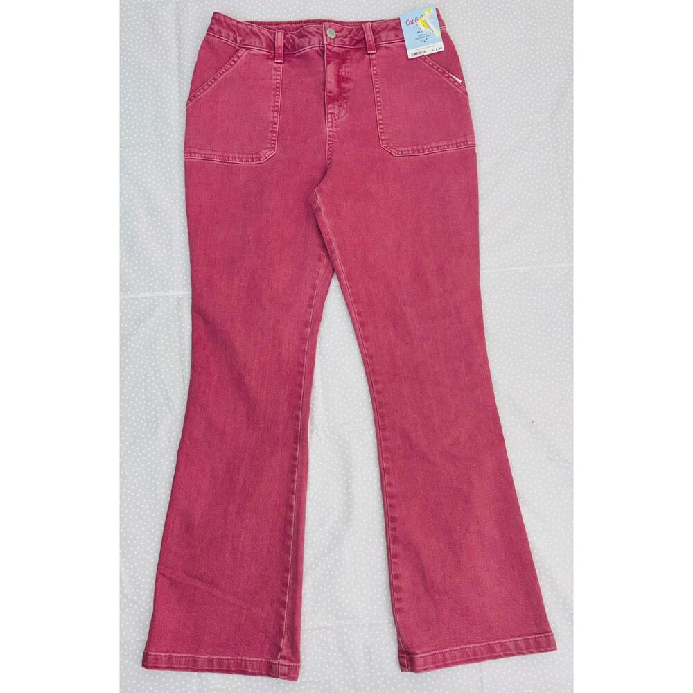 Cat & Jack NWT Pink High Rise Adjustable Waist Denim Jeans, Girl's Size 16